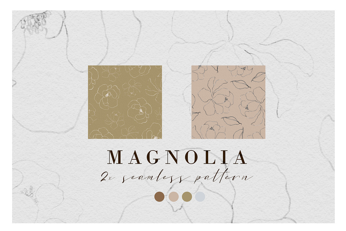Magnolia Flower Clipart Fine art, a Decorative Illustration by WalaPalette (Photo 6 of 6)