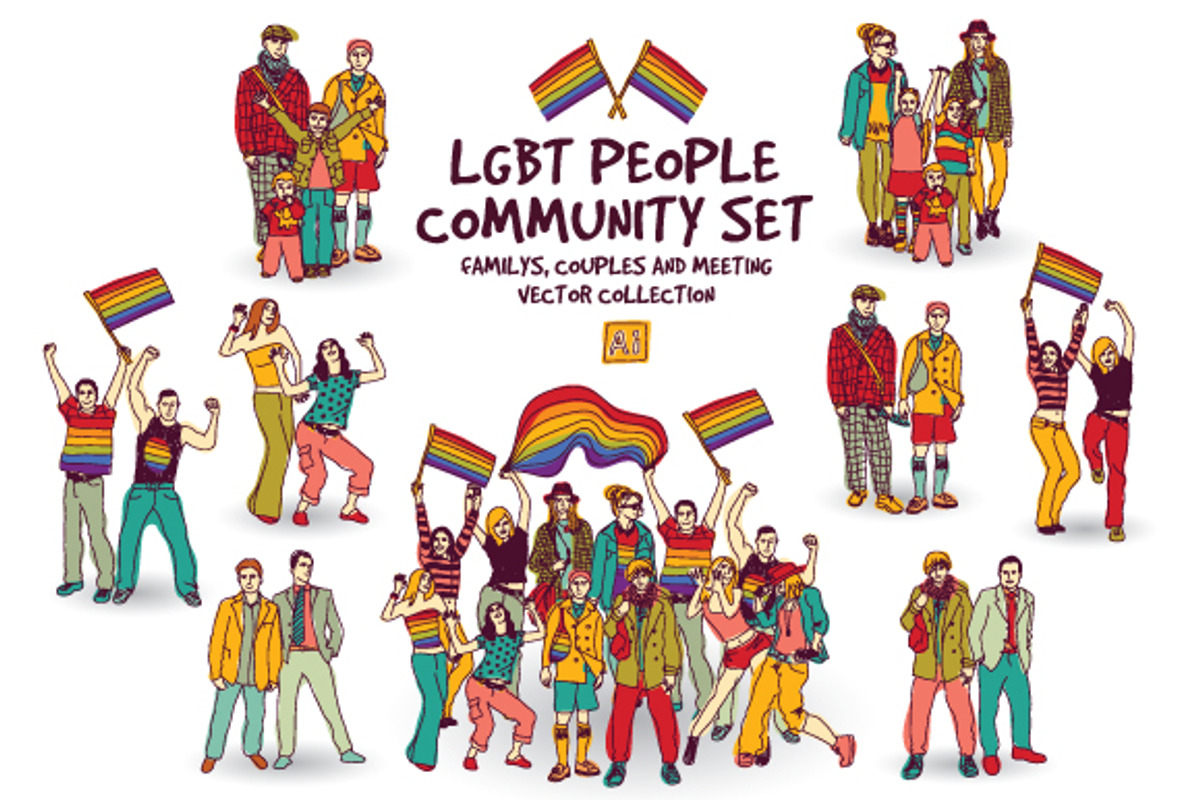 Vector LGBT people community set, a Person Illustration by Crowhouse (Photo 2 of 2)