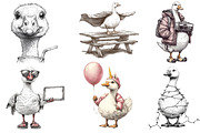 Silly Goose Sublimation Clipart, an Illustration by Dream Creation (Thumbnail 2 of 6)