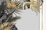 Botanical Tropical Leaves Frames, a Decorative Illustration by leezarius (Thumbnail 4 of 7)