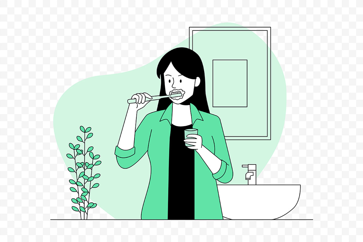 Young Woman Dental Hygiene Care, a Person Illustration by Partikusi Design (Photo 3 of 3)