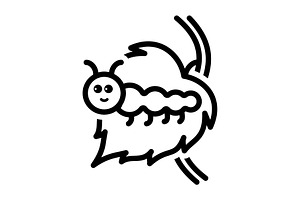 Caterpillar Black Line Icon