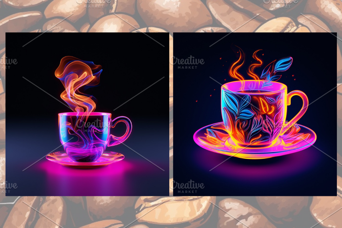 Neon Coffee Cups Graphic Bundle, a Graphic by Jay Major Designs (Photo 4 of 6)