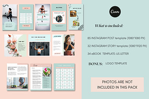 Fitness Course Creator Bundle/ Canva