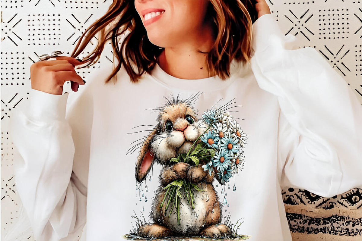 Whimsical Spring bunny clipart, an Illustration by SinaCreation (Photo 8 of 11)
