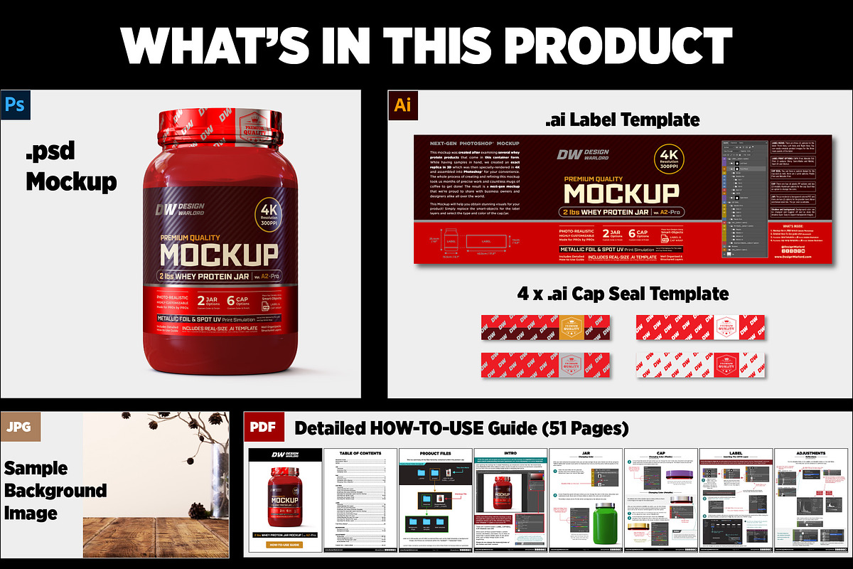 2lb Whey Protein Jar Mockup A2-Pro, a Packaging Mockup by Design Warlord (Photo 14 of 16)