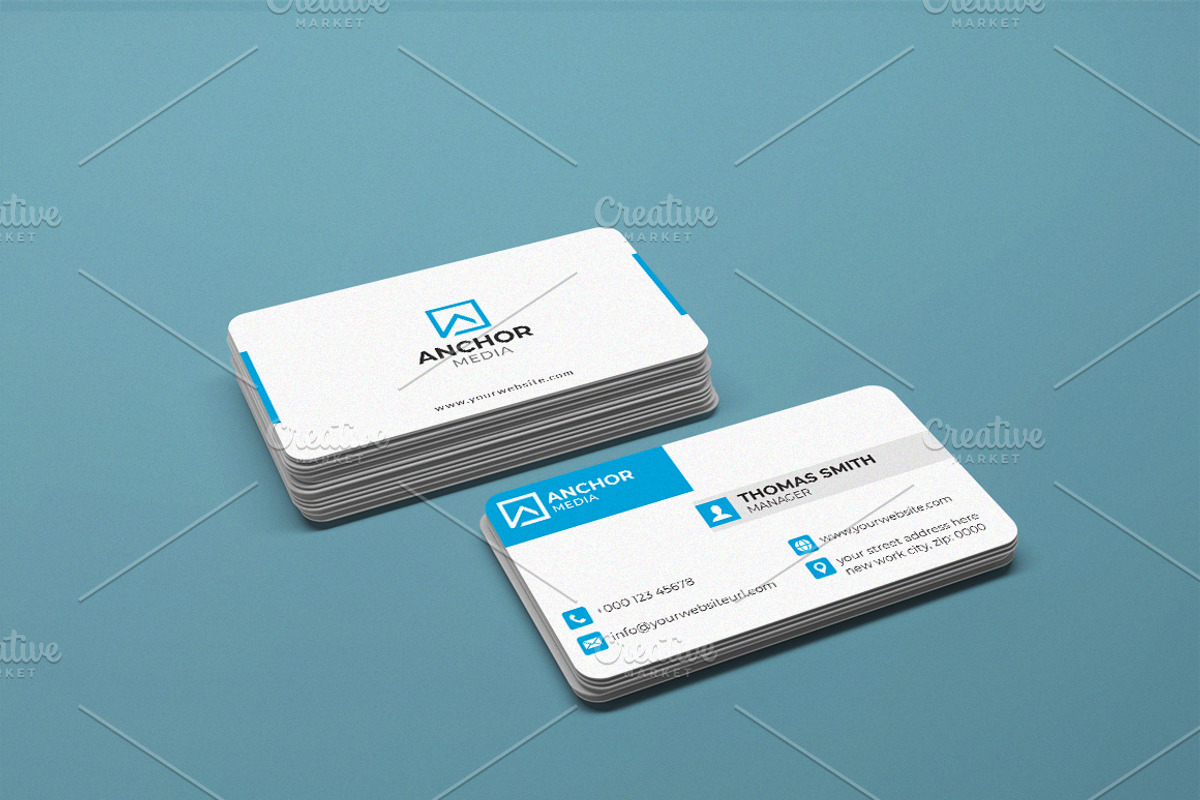 clean white business card design, a Business Card Template by saifulbranding (Photo 2 of 2)