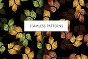 Dark Aesthetic Autumn Leaves Pattern, a Pattern Graphic by Gribanessa (Thumbnail 2 of 3)