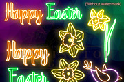 Neon Easter Spring Clipart PNG, a Seasonal Illustration by Lenninator Digital (Thumbnail 4 of 7)