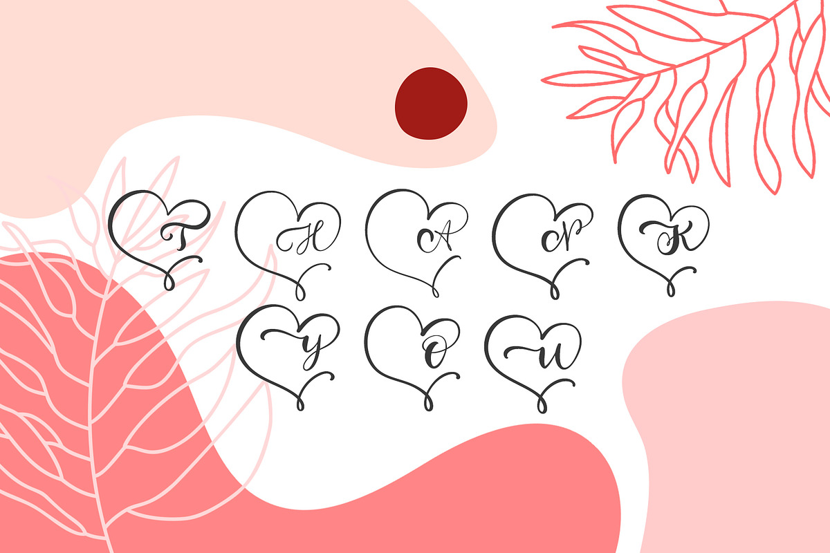 Monogram Heart Flourish Font preview 7