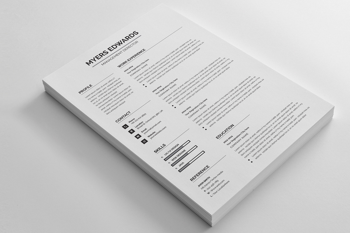 Clean and creative minimal resume, a Resume Template by Blackcloud_Creations (Photo 6 of 6)