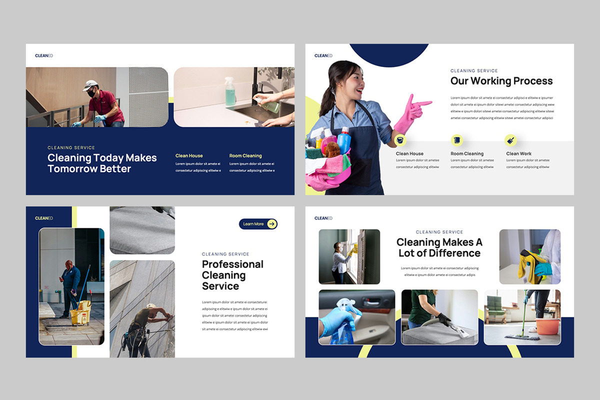 CLEANED - Cleaning Services Slides, a Presentation Template by rgbryand (Photo 4 of 9)