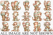 Quirky Baby Dragon Licking Clipart, a Seasonal Illustration by Canvas Craft (Thumbnail 3 of 7)