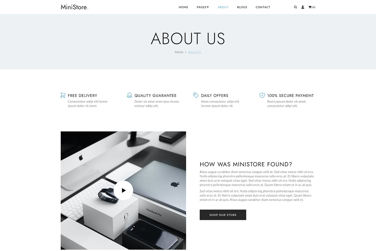 MiniStore – eCommerce Store Template, a HTML Template by TemplatesJungle (Photo 3 of 10)