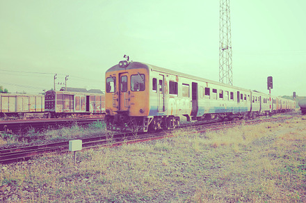 Walking on the railway in evening preview 6