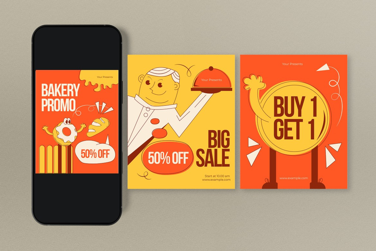 Orange Bakery Promo Sale Banner, a Social Media Template by graphicook (Photo 2 of 4)