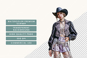 Gothic Western Fashion Clipart, a Person Illustration by BusyDaydesign (Thumbnail 7 of 9)