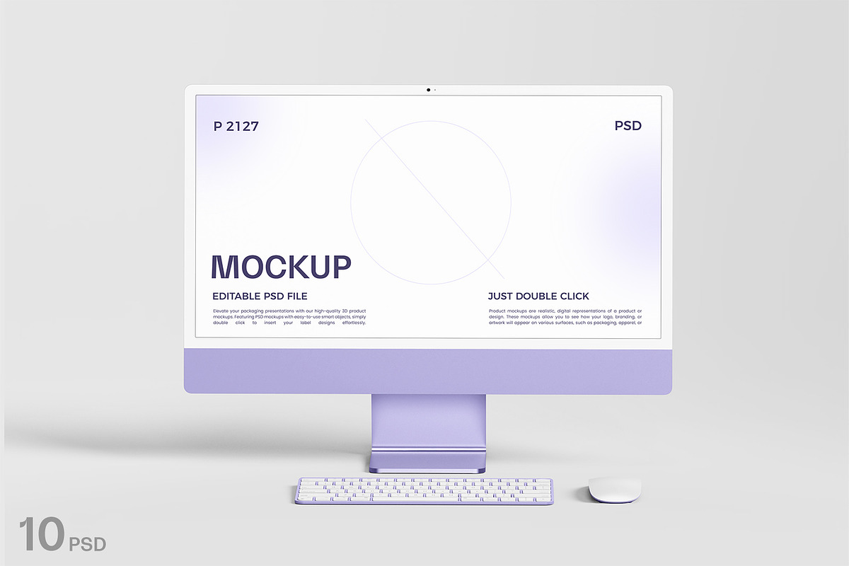New iMac 24 Desktop Mockup, a Mac Mockup by RamStudio2 (Photo 1 of 16)