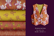 Iris Floral Seamless Patterns PSD, a Pattern Graphic by Julia M. Watercolor (Thumbnail 6 of 15)