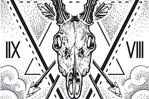 Vector Deer Skull Art And Design