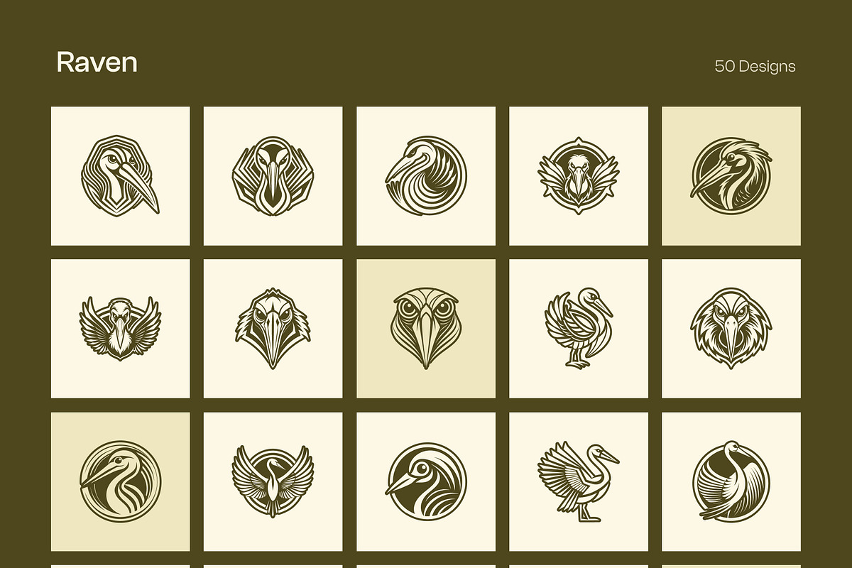 1500 Bird Logo Art Set, a Solid Icon by Creative Stall (Photo 30 of 38)