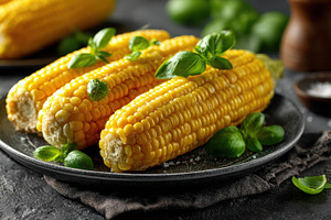 Delicious grilled corn on the cob ga, a Photo by Pixeness Studio