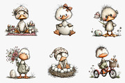 Whimsical easter duck clipart, an Illustration by CreationArt (Thumbnail 3 of 5)