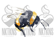 Watercolor Bumble bee clipart., an Illustration by NKTKNS (Thumbnail 3 of 5)