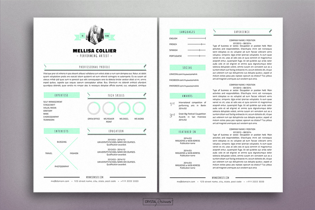 Resume CV Template for Word, a Resume Template by CrystalResumes (Photo 4 of 4)