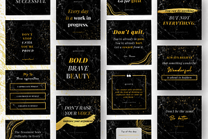 Instagram Quotes Post Black & Gold