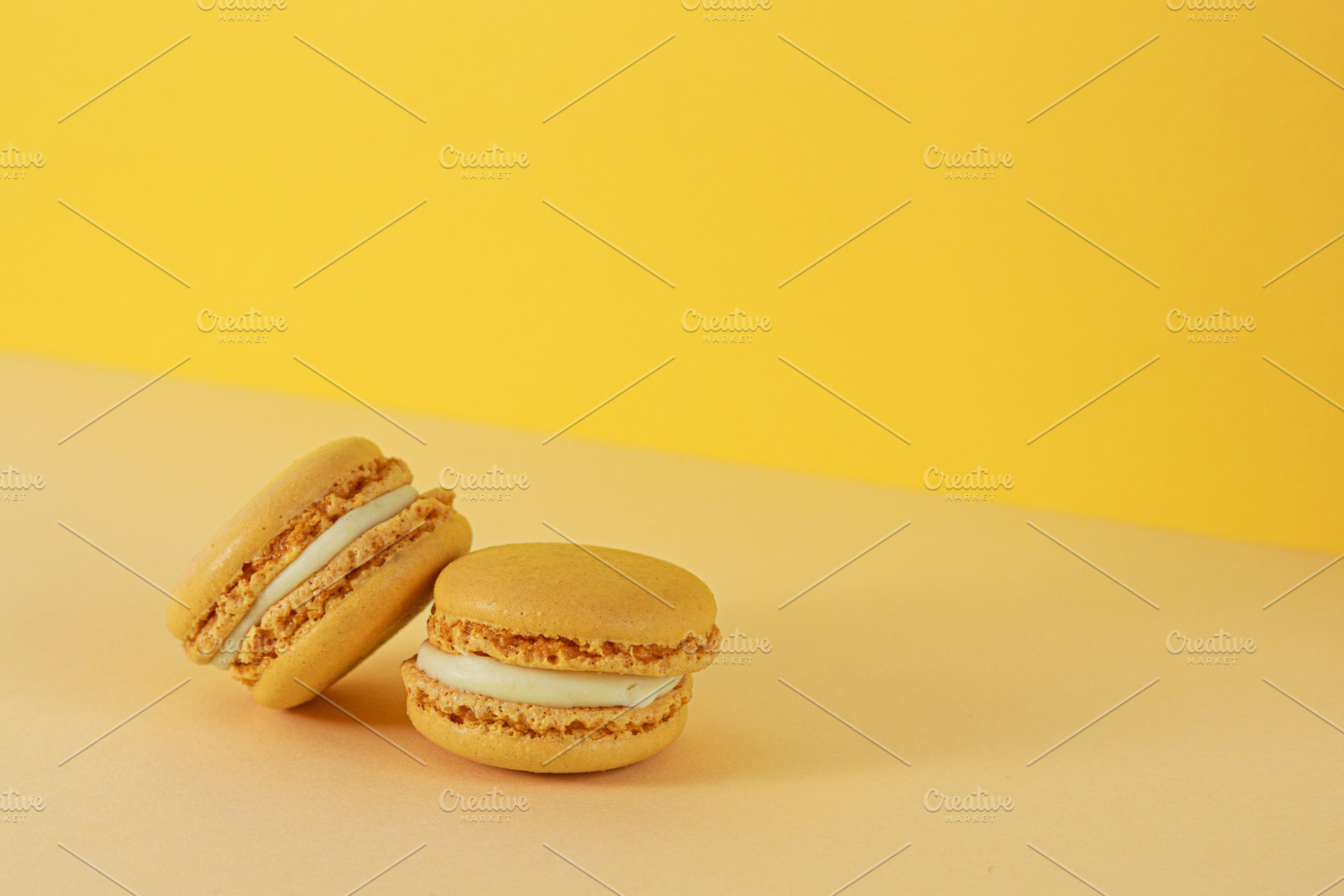 Yellow macarons, a Food & Drink Photo by Bloomstock studio