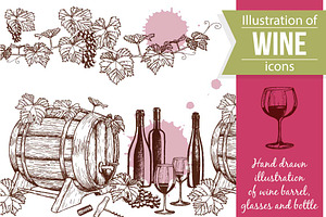 Wine Sketch Illustrations