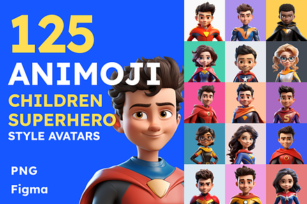 125 Animoji - Children Superhero, a Characters & Person 3D Model by Digital Blood