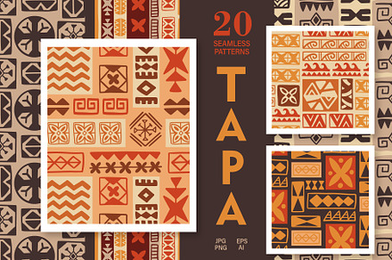 TAPA Hawaiian Seamless Patterns Pack