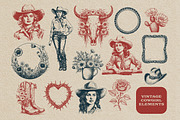 Vintage Cowgirl Design Elements, a Graphic by The Rusty Press (Thumbnail 2 of 4)