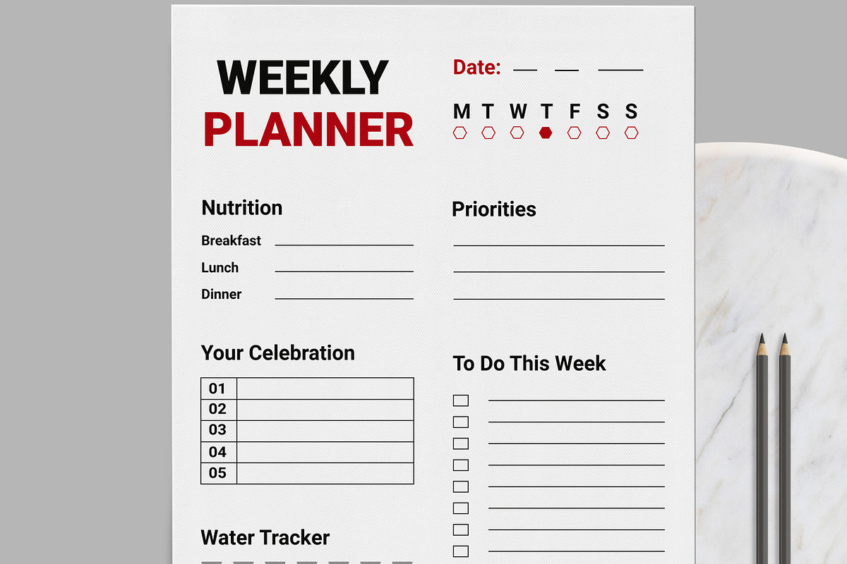 Daily and Weekly Planner Design, a Stationery Template by MightyDesign (Photo 2 of 8)