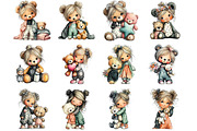 Cute Baby Girl Teddy Bear Clipart, an Illustration by DreamArtGraphic (Thumbnail 3 of 4)