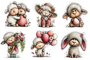 Whimsical Easter Sheep Clipart, an Illustration by Dream Creation (Thumbnail 4 of 6)