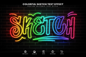 Colorful Neon Editable Text Effect