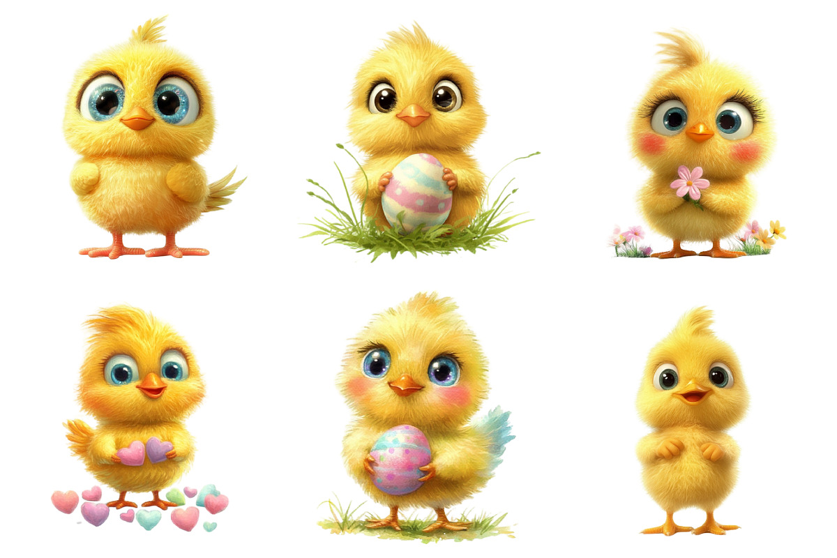 Whimsical Easter Chick Clipart, an Illustration by designcity5 (Photo 4 of 5)