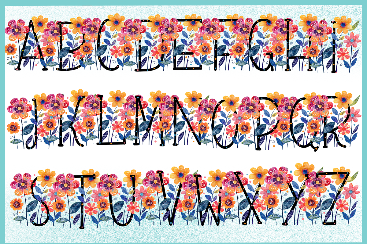 Flower Forest-PNG fonts, a Handwritten Font by It me digital art (Photo 2 of 7)