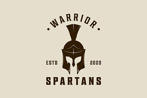 Spartan helmet logo vintage vector, a Branding & Logo Template by zyxroun shop