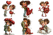 Whimsical Romantic Lovers Clipart, an Illustration by Craft Nest (Thumbnail 5 of 8)