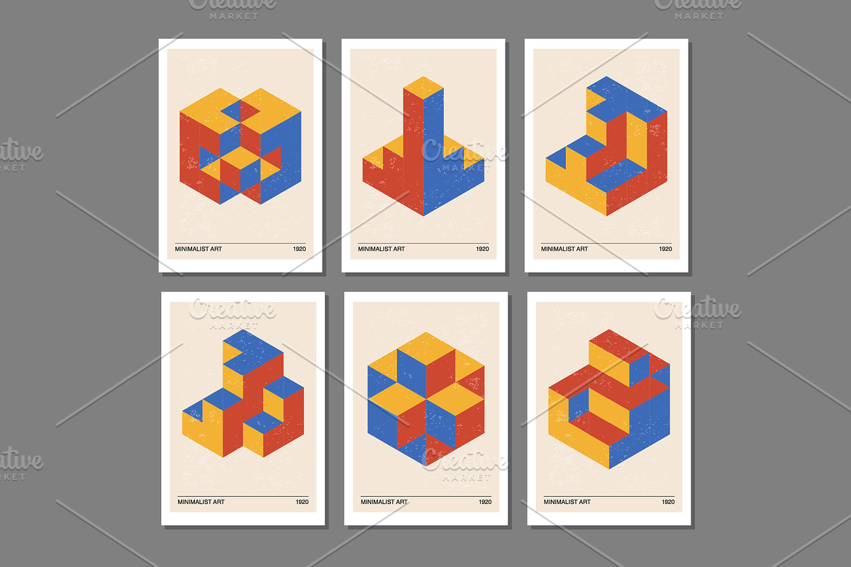 3D Geometry Printable Wall Art Set, a Background Graphic by C Design Studio (Photo 16 of 28)
