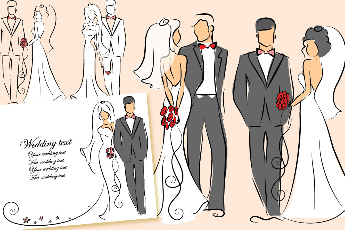 Wedding couples, a Decorative Illustration by Virinaflora (Photo 2 of 4)