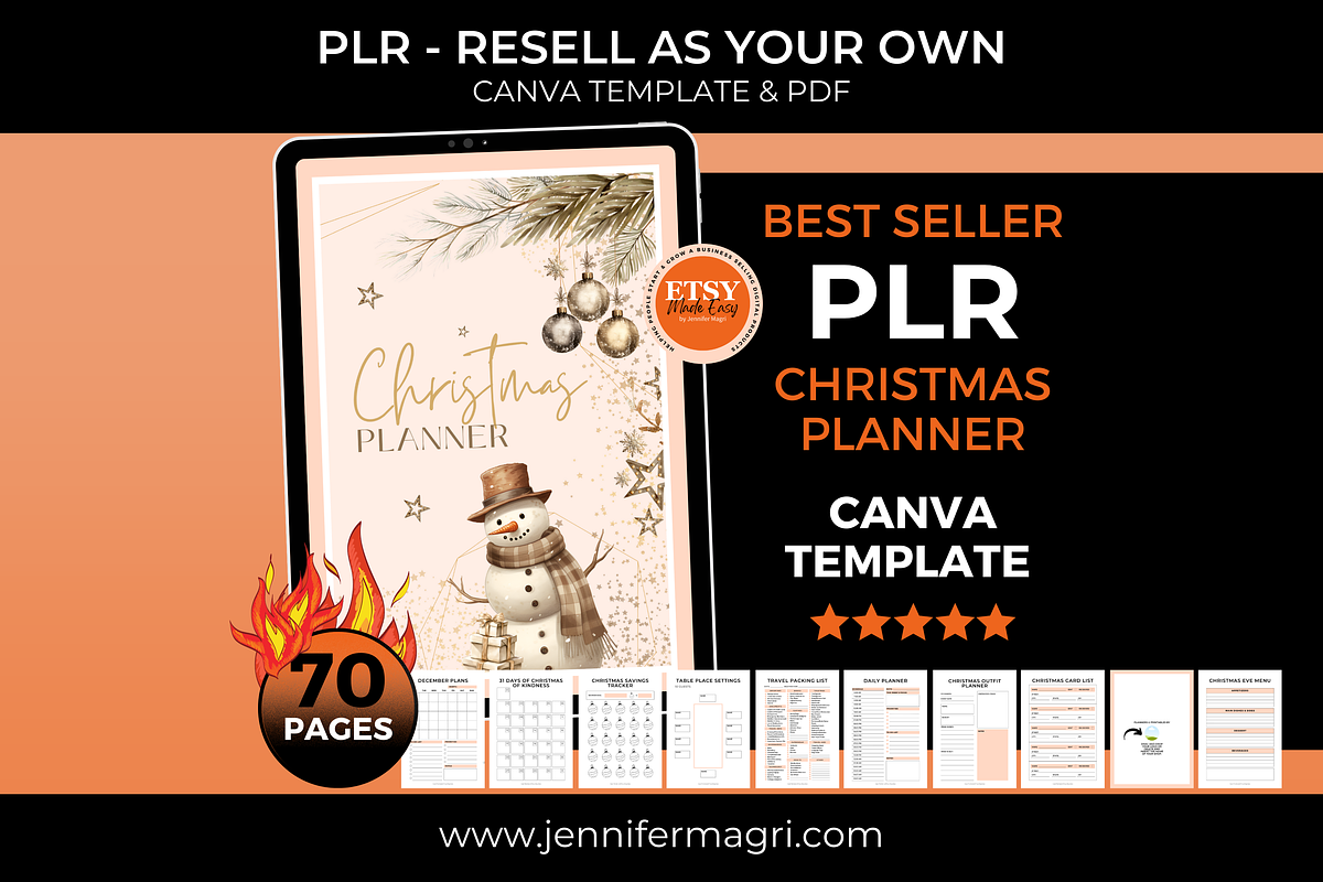PLR Christmas Planner for Resellers, a Templates & Theme by Jennifer Magri Templates (Photo 1 of 8)