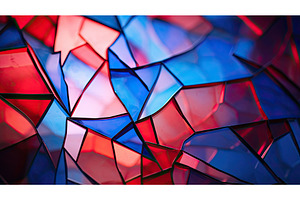 glass red blue abstract ai generated, an Abstract Photo by pikepicture