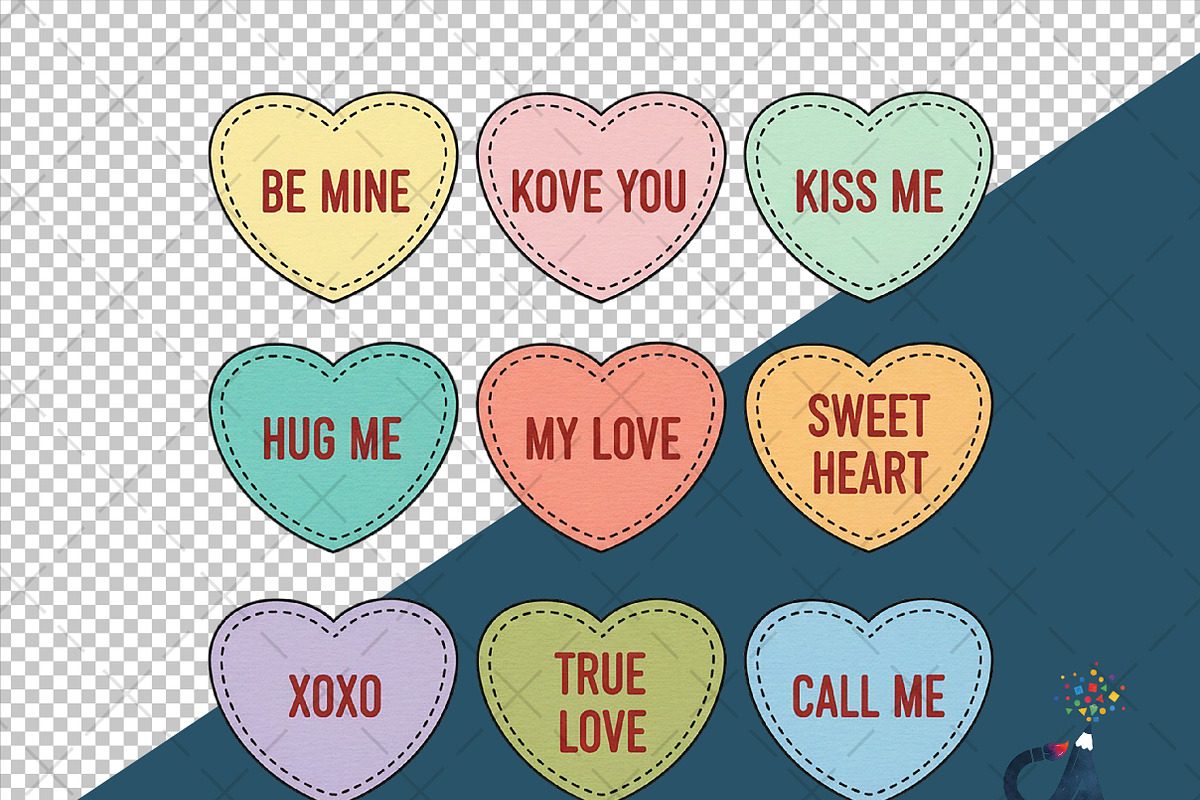 Valentine's Candy Heart Sublimation, an Illustration by Creative Art (Photo 6 of 6)