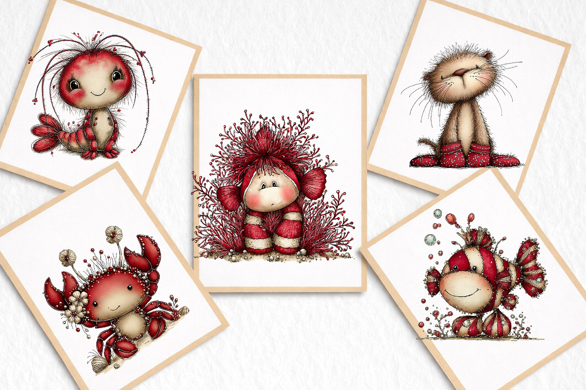 Whimsical Animals in Aquarium, an Illustration by DreamArtGraphic (Photo 8 of 8)