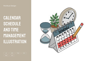 Calendar Schedule & Time Management, an Object Illustration by Partikusi Design